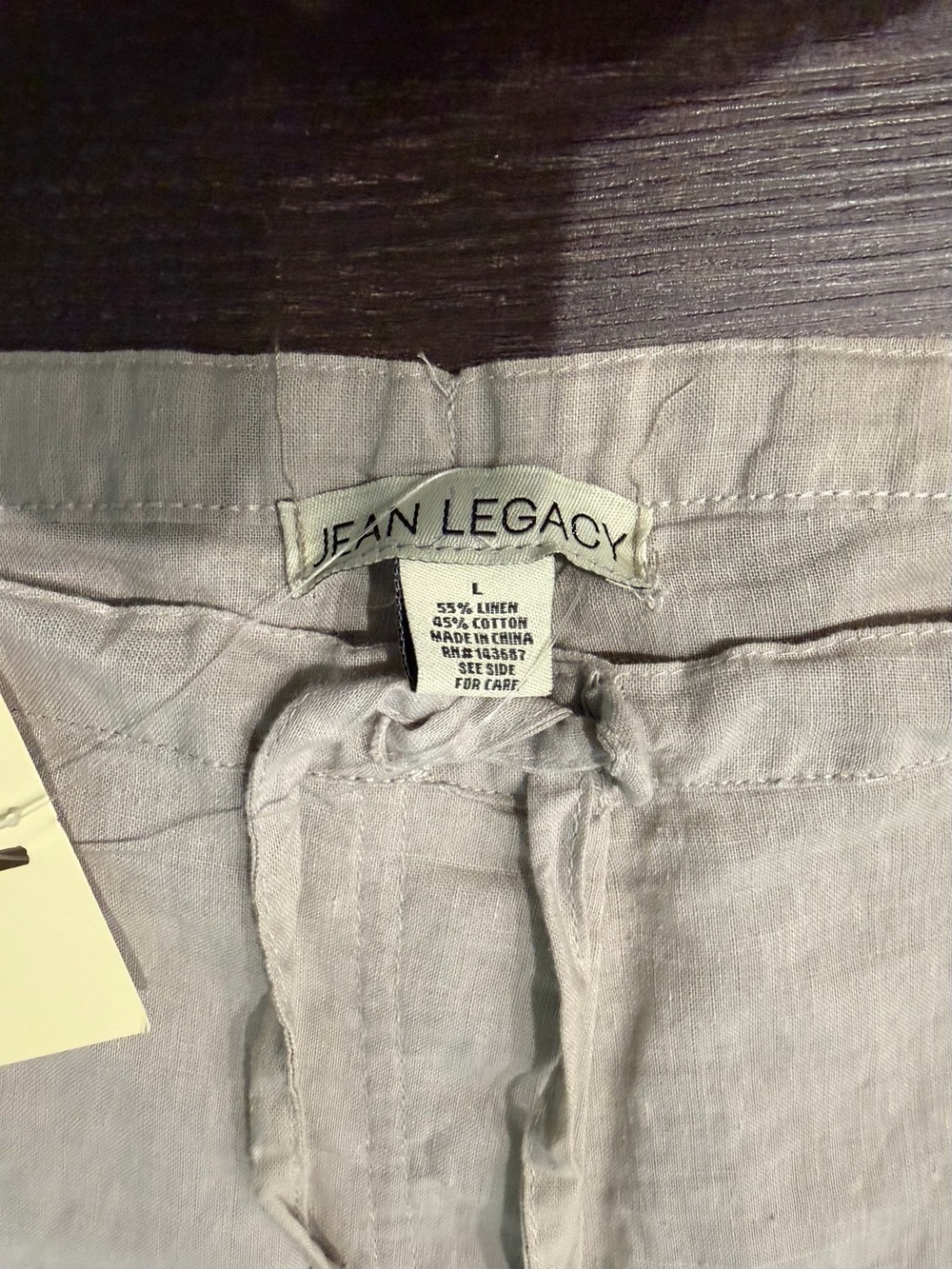 Linen-Blend Drawstring Pants - Picture 3 of 9